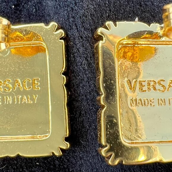 Versace Crystal Square Pierced Earrings - Picture 6 of 8